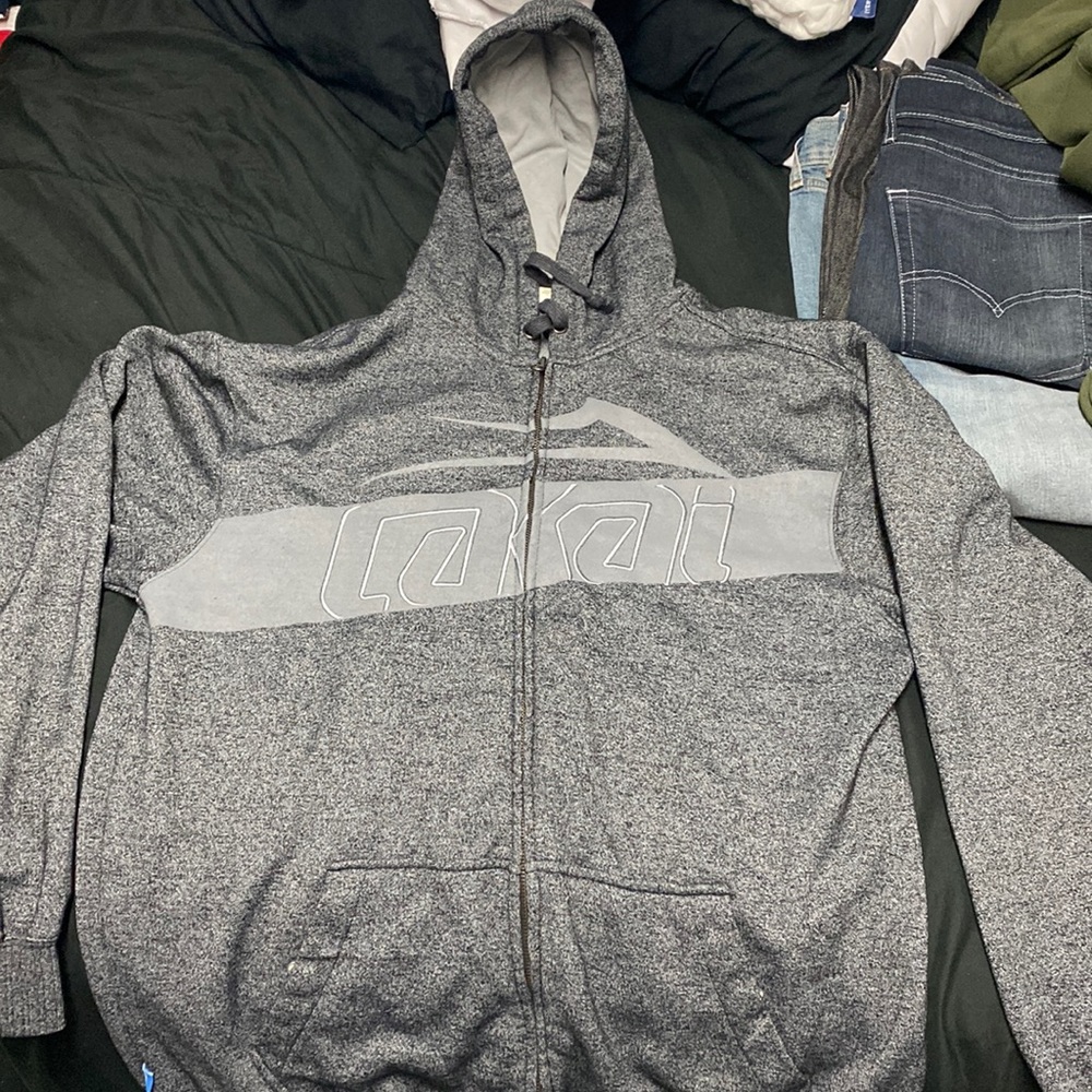 Lakai dark gray zip up sweater